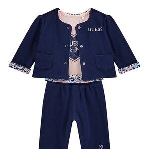GUESS Baby Girls 3-Piece Reversible Jacket, Bodysuit & Reversible pants set NWT